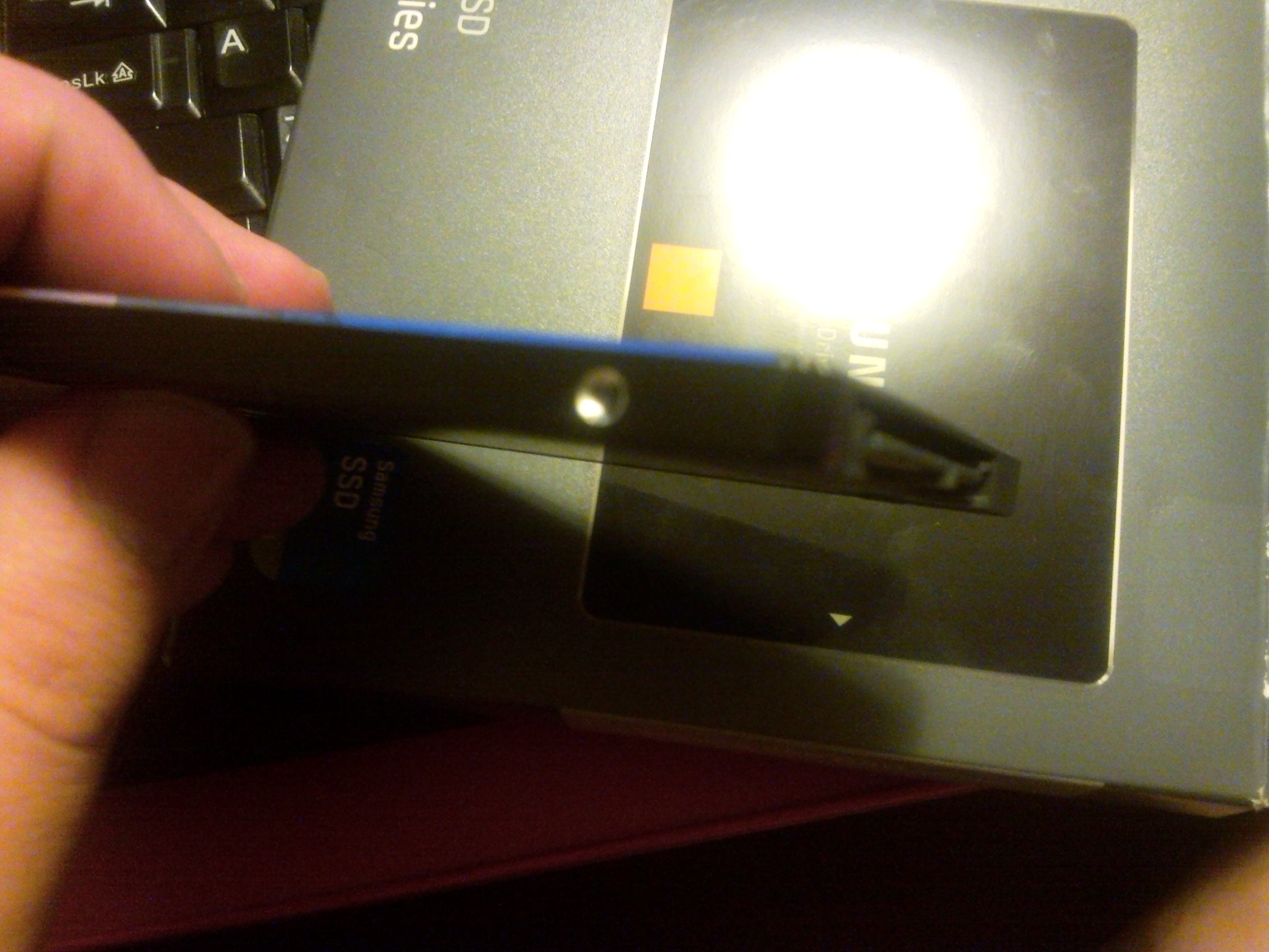 A new hard drive; showing the side