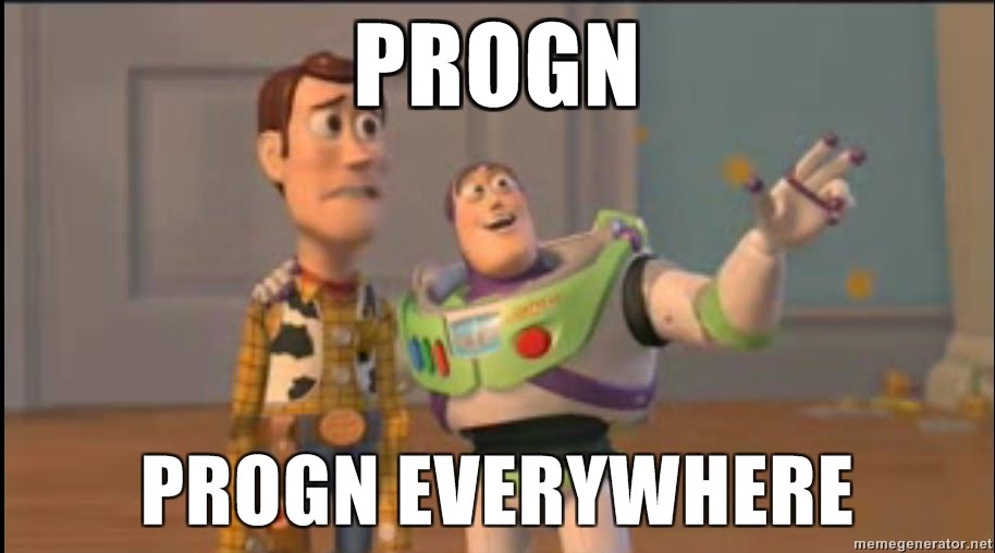 A picture of Buzz Lightyear sweeping his hand across the landscape, with a horrified Woody watching. The caption reads 